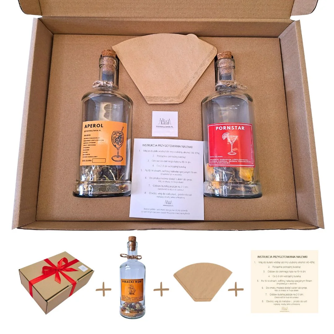 Zestaw do robienia nalewek z 2 butelkami