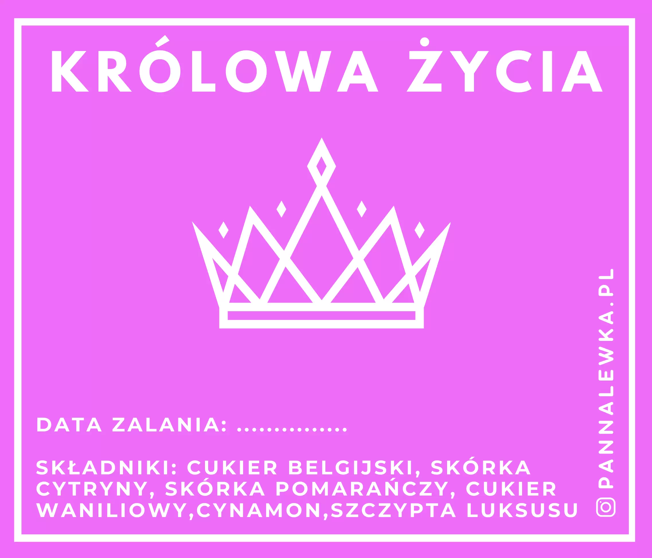 Zestaw do robienia nalewki KRÓLOWA ŻYCIA