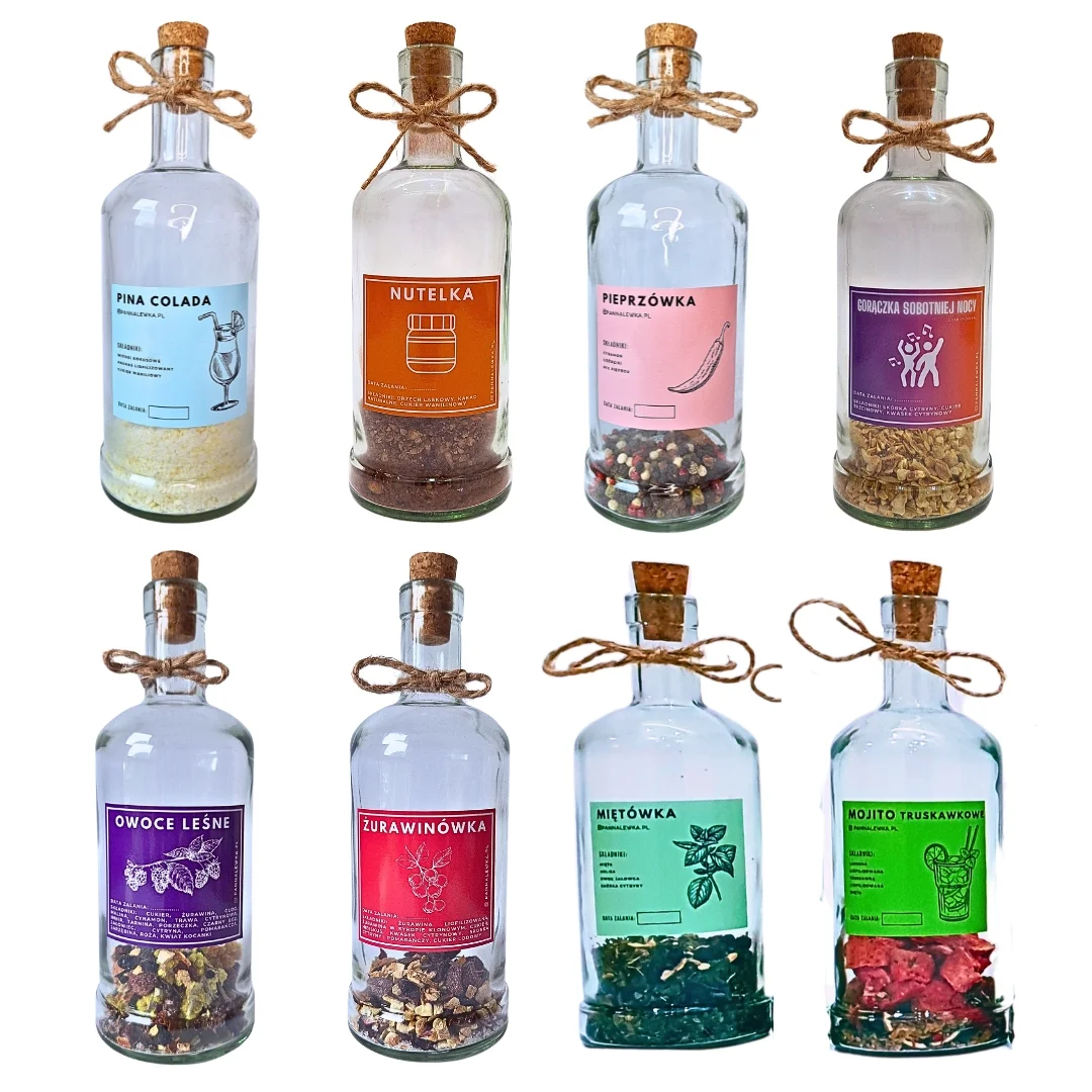 Zestaw do przygotowywania nalewek z 5 butelkami